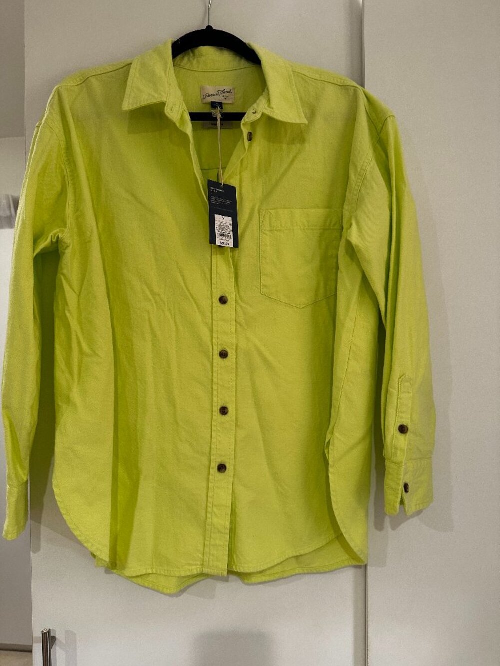 NEW Universal Thread Long Sleeve Flannel Button-Down Shirt Light Green Cotton M